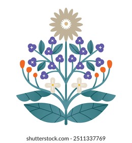 Symmetrical flower vector minimal illustration
