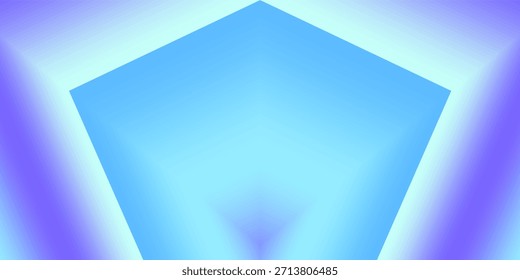 A symmetrical, geometric background featuring a central pentagonal shape rendered in soft blue and violet gradients.