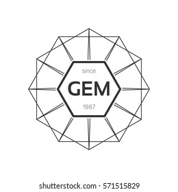 Symmetrical Geometric BlackVector Badge Logo