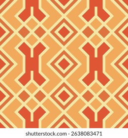 Symmetrical Geometric Diamond Tile Pattern in Warm Earthy Tones Background