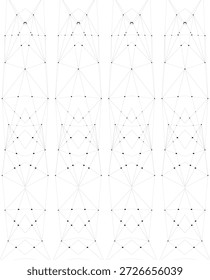 Linha geométrica simétrica padrão de arte com estrutura de malha vertical, desenho técnico abstrato e conceito arquitetônico