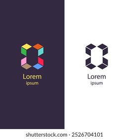 A symmetrical geometric logo with interconnected 3D polygonal shapes. Its abstract and modern design makes it suitable for brands in art, design, technology, or creative industries.