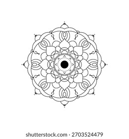 Vetor de design de mandala geométrica simétrica, é um gráfico versátil ideal para luxo.