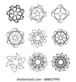 Symmetrical Geometric Pattern Fractal Pentagram Icon Stock Vector ...