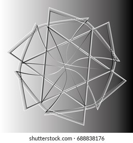 Symmetrical geometric pattern, fractal, pentagram icon vector EPS10