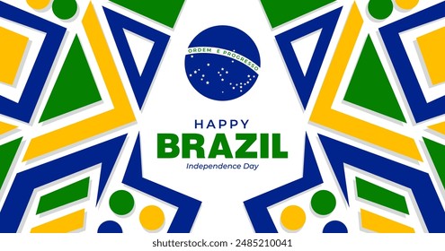 Symmetrical geometric shape background for 7th September, Brazil Independence Day celebration