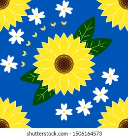 Symmetrical geometric sunflowers create a summer atmosphere