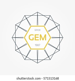Symmetrical Geometric Vector Badge Logo