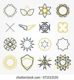 Symmetrical Geometric Vector Symbols Set
