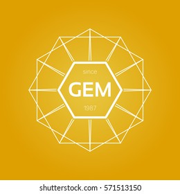 Symmetrical Geometric White Vector Badge Logo