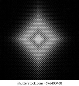 Symmetrical geometrical halftone circle pattern background - vector illustration from grey circles in varying sizes