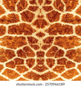 Symmetrical Giraffe Fur Texture Inspired by Safari Wildlife