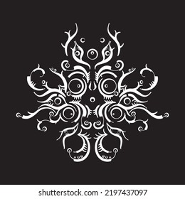 Symmetrical gothic graphic design element. Can be used as a tattoo idea or symbol or logo