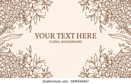 Symmetrical Hand Drawn Natural Floral Background