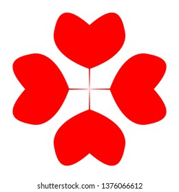 a symmetrical hearts vector