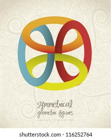 symmetrical illustration of geometric shapes, colors, vector illustration