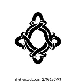 Símbolo de nó simétrico infinito simétrico de nó silhueta vetor ilustração design.