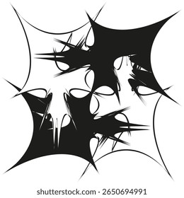 Symmetrical ink splatter. Abstract black and white pattern. Creative vector design.