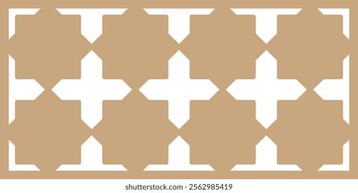 Symmetrical Islamic pattern with bold geometric shapes, showcasing arabesque art ideal for Ramadan ornament backgrounds and Arabic vector designs.