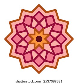 Symmetrical Islamic pattern with mandala-style elements, ideal for social media posts, posters, and greeting cards during Ramadan, Eid, and Islamic New Year.