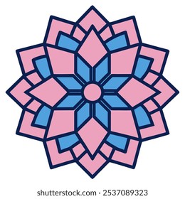 Symmetrical Islamic pattern with mandala-style elements, ideal for social media posts, posters, and greeting cards during Ramadan, Eid, and Islamic New Year.