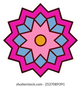 Symmetrical Islamic pattern with mandala-style elements, ideal for social media posts, posters, and greeting cards during Ramadan, Eid, and Islamic New Year.