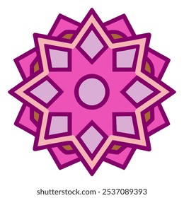 Symmetrical Islamic pattern with mandala-style elements, ideal for social media posts, posters, and greeting cards during Ramadan, Eid, and Islamic New Year.