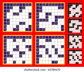 Symmetrical Kakuro (Cross Sums) vector set.  Medium & hard.