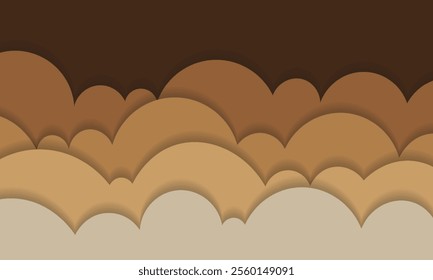 Symmetrical layers of brown tones forming an abstract gradient, resembling a soothing and organic design, suitable for backgrounds, patterns, or decorative elements.