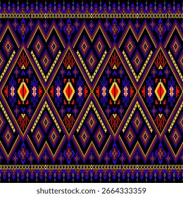 The symmetrical layout and folk-inspired design make it ideal for textile applications, digital backgrounds, fashion prints, and ethnic-themed decorative projects.
