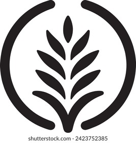 The symmetrical layout within a circular frame suggests growth, nature, and agriculture. svg