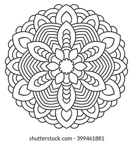 Symmetrical Mandala Coloring Page Adults Turkish Stock Vector (Royalty ...