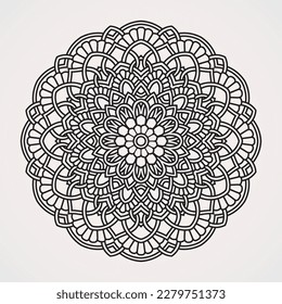 symmetrical mandala with continuous lines. suitable for henna, tattoos, photos, coloring books. islam, hindu,Buddha, india, pakistan, chinese, arab