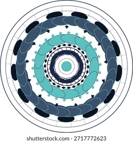 Un diseño de mandala simétrico con colores rosa y blanco