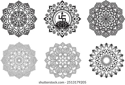 Symmetrical Mandala with Floral Motifs
