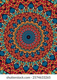 Symmetrical Mandala Pattern with Ethnic and Bohemian Touch