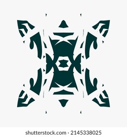 symmetrical maori pattern illustration vector, pattern, hand art, motif decoration