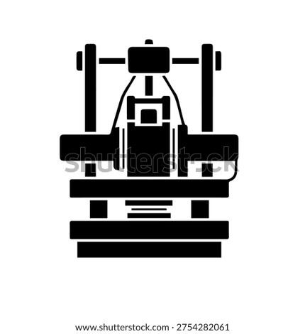 Symmetrical Mechanical Press Machine Silhouette for Industrial Forging Stamping and Heavy Duty Precision Metalwork Engineering Applications