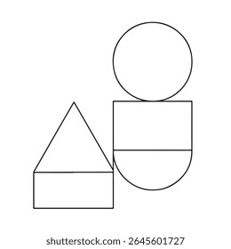 Symmetrical Minimalist Geometric Vector Network Featuring Central Diamond, Semi-Circles, Line Connections, Balanced Composition Digital Artwork