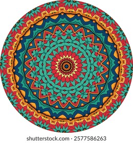 Symmetrical Multi Color Mandala Artwork 