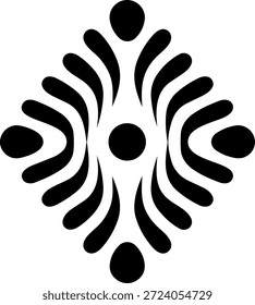 Symmetrical organic pattern radiating from a central point, reflecting cultural rhythm, inner energy, and expressive balance.
