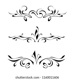 symmetrical ornament with abstract object in the center. SET