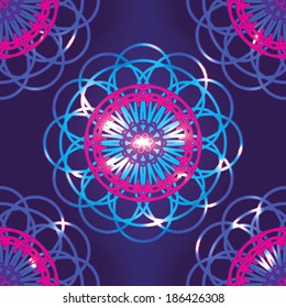 Symmetrical ornament. Seamless vector pattern.