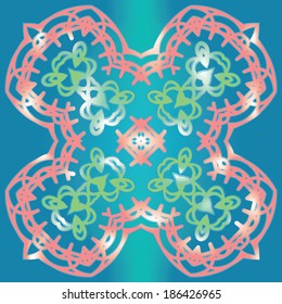 Symmetrical ornament. Seamless vector pattern.