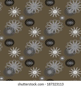 Symmetrical ornament. Seamless vector pattern.