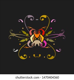 symmetrical ornamental ancient like flower, vector object