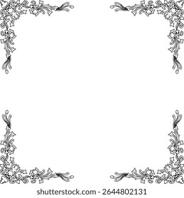 symmetrical ornamental illustratiion in classic style with elegant leaf and swirl motifs.