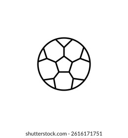 Symmetrical Outline of a Classic Soccer Ball for Sport and Recreation