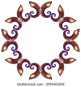 Symmetrical pattern of abstract shapes. Created using a blue color for a picture that has a gradient fill, on a black background.