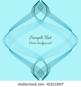 Symmetrical pattern of blue abstract lines. Abstract soft blue background with curved blue and dark lines. Beautiful abstract background for text or labels